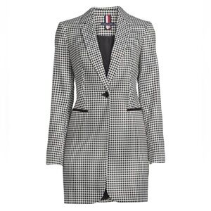 Tommy Hilfiger Gingham Single Breasted Long Blazer Size 12 Great condition
